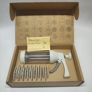 PAMPERED CHEF Cookie Press 1525 16 Discs Original Box Recipes